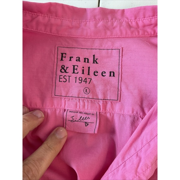 Frank & Eileen "Eileen" Bubblegum Pink Lightweight Sz LG lightweight preppy - Picture 3 of 9